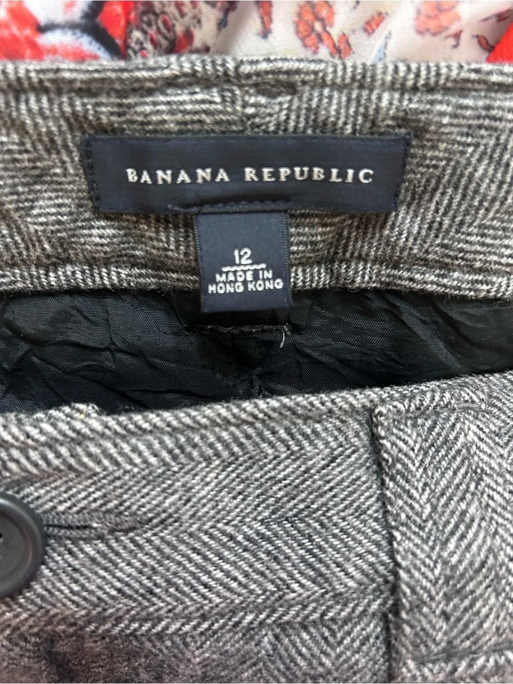 Banana‎ Republic Women’s Gray Herringbone Straight-Leg Pants